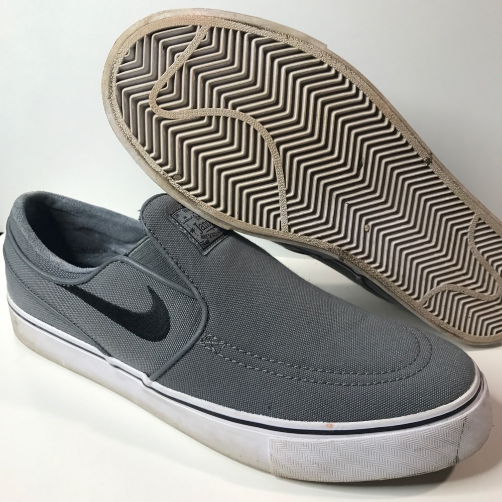 Nike Men’s Slip-On Sneakers in Gray with Black Swoosh